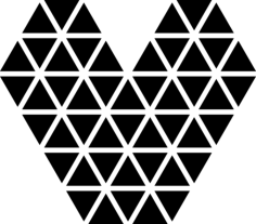 Heart Made Of Small Triangular Shapes Digital Sketch Svg Design, Free Vectors File